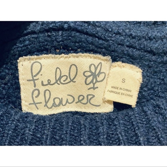 Anthropologie Field Flower Sweater Womens Small Blue Evie Pullover Long Sleeves - Picture 9 of 10
